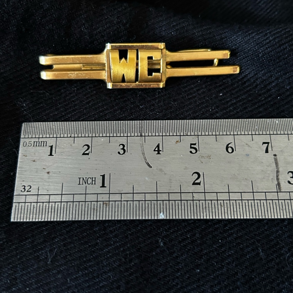 VINTAGE 60s-70s gold tone tie clip